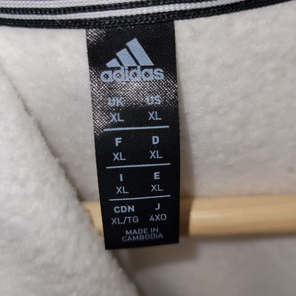 Men's Adidas White and Black Hooded Sweater Size XL - Picture 3 of 3